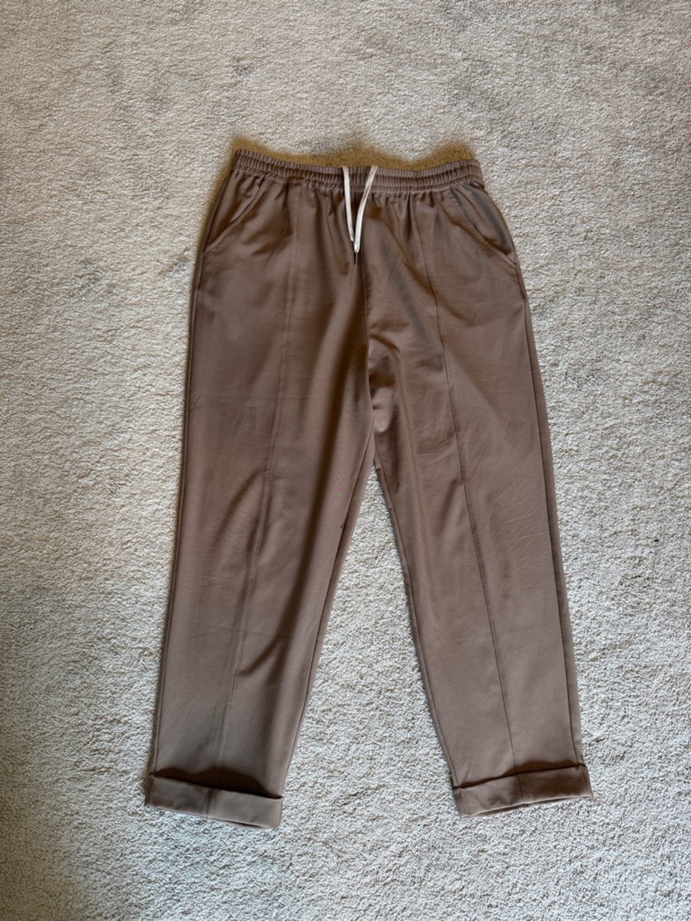 Varley Cropped Drawstring Pants in Brown